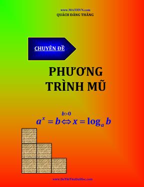 Chuyên đề - Phương trình Mũ